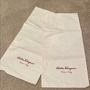 Salvatore Ferragamo Cream Shoe Dust Bags